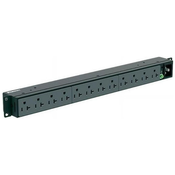 Panduit Basic Rack Pdu - Distribution Unit (rack-mountable) - Ac 120 V - 1400 Va - 1-phase - Input: Nema 5-15p - Output Connectors: 12 (nema 5-20r) - 1u - 10 Ft - North America - Black