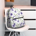 thumbnail image 5 of Pofeuu Purple Chicory Print Laptop Backpack Travel Canvas Backpack for School Lightweight and Comfortable Backpack College Backpack Schoolbag, 5 of 6