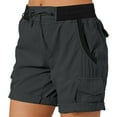 thumbnail image 5 of Htigea Clearance Womens Hiking Shorts Stretchy Cargo Shorts with Pockets Athletic Outdoor Summer Shorts Dark Gray,L, 5 of 6