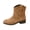 Brown, variant on Slouchy Suede Cowboy Boots for Women Low Chunky Heel Retro Round Toe Ankle Booties Slip On Fashion Short Boots Pull Tabs Mid Calf Fall Winter Gray 4.5(35)