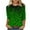 Green, variant on Womens 3/4 Length Sleeve Blouses Fashion Halloween Printed Round Neck T-Shirt Plus Size Tunic Tops Loose Shirts Pullover Costumes Blouse