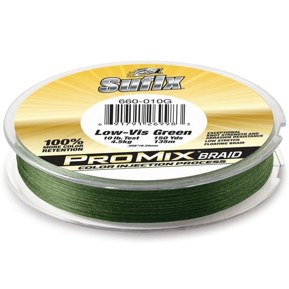 Sufix Promix Braid Fishing Line, 40 lb, 150 Yds. - Lo-Vis Green