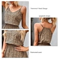 thumbnail image 3 of Robes d'Été Bretelles Spaghetti, Femmes Été Robe Décontractée Élastiquée Taille Haute pour les Vacances Brun M, 3 of 6