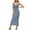 Light Blue, variant on Tumotour Ankle-Length Dress For Women Sleeveless Square Neck Cotton Linen Thin Long Bodycon Dress Casual Solid Color Loose Long Maxi Dresses