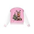 thumbnail image 4 of Staki Kids Jackets Kids Christmas Jacket Girls Baseball Jacket Boys Fall Outwear(Pink,3-4 Years), 4 of 7