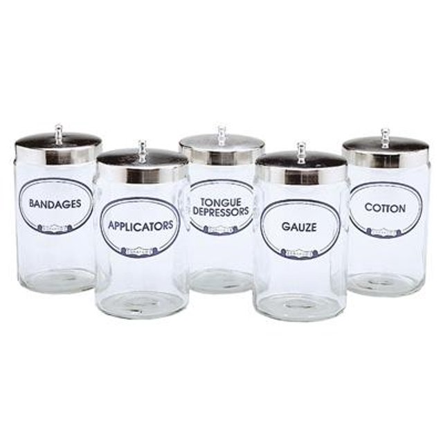 GF HEALTH PRODUCTS 3454 SUNDRY JARS 5 LBLD W/CVRS GRAFCO LABELED