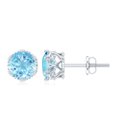 thumbnail image 4 of Rosec Jewels Aquamarine Solitaire Stud Earrings with Screw Back - 1.6 Carat - AAA Quality - March Birthstone - Ready to Gift for Birthday, 925 Sterling Silver, 4 of 7
