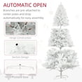 thumbnail image 4 of HOMCOM 7.5ft Tall Artificial Christmas Tree, Unlit Xmas Tree with 1346 Branch Tips, Auto Open, Steel Base, Holiday Décor for Home Office, White, 4 of 9