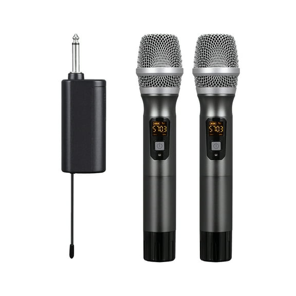 Pyle UHF Wireless Microphone System - Handheld Mic & Wireless Transmitter with Universal Plug-and-Play Audio