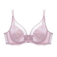 thumbnail image 3 of AHTJRT Bras for Women Lace Strappy Push Up Bralettes Unlined Sheer See Through Minimizer Bras Supportive Full Coverage Bras Pink S, 3 of 6