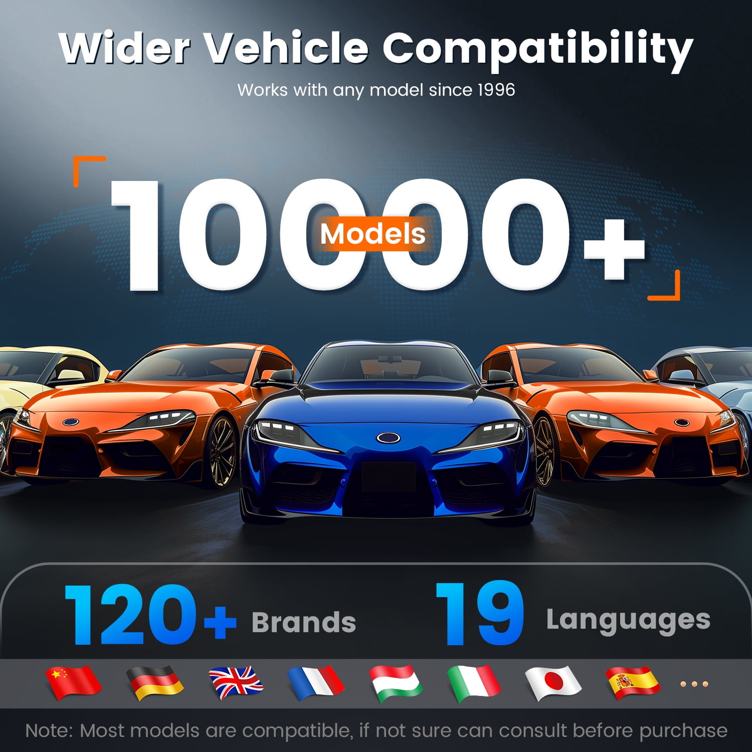 ANCEL OBD2 Car Scanner Wireless Car Diagnostic Tool, Transmission Check Engine Code Reader with 7 Resets, WiFi Free Update, Online Customer Service