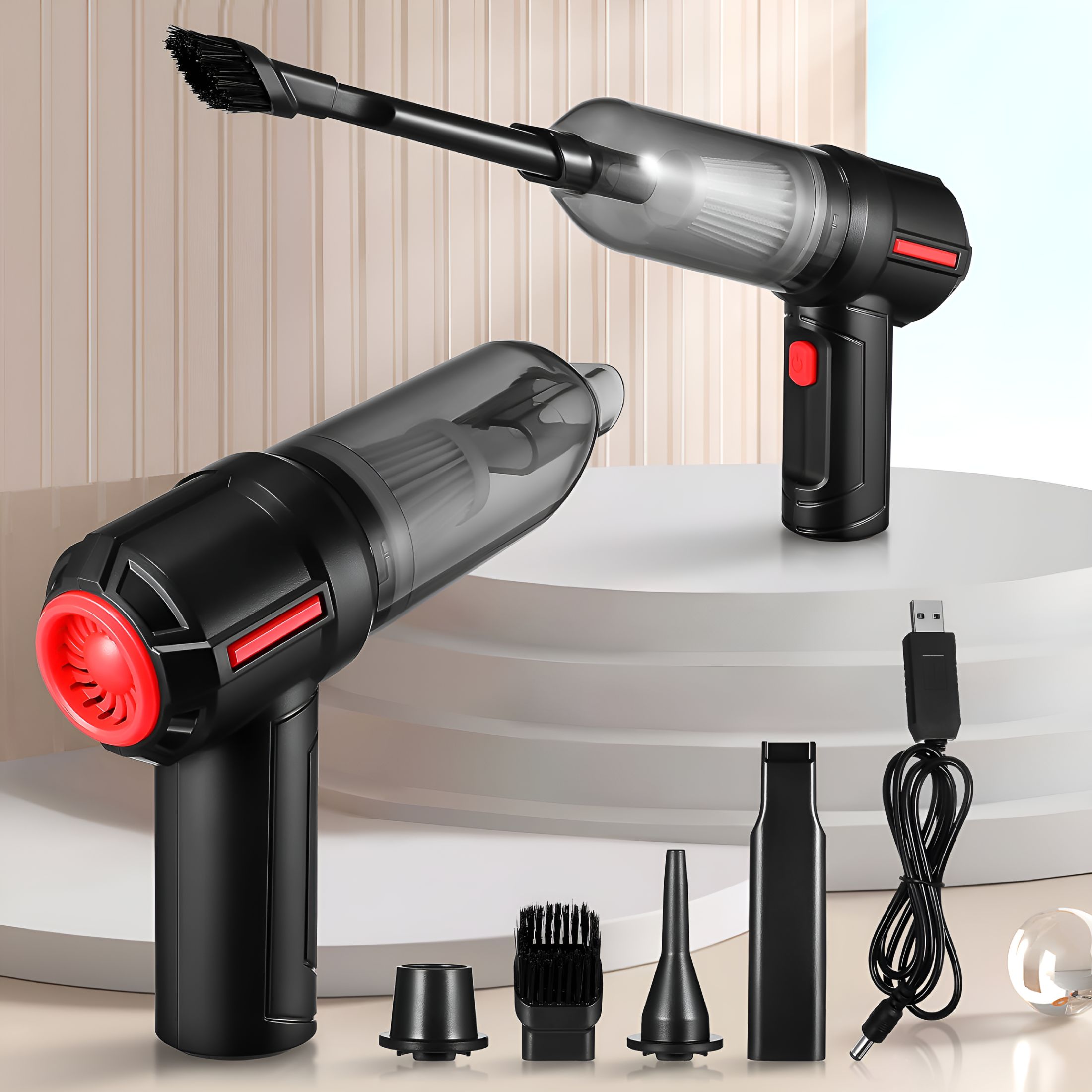 CURYMAY 2026 New 1 Set Electric Air Duster Cordless Handheld Vacuum Cleaner Compressed Air Duster Machine for Computer Keyboard Lens Window Cleaning for Office, Home, Workshop, Electronics, Car
