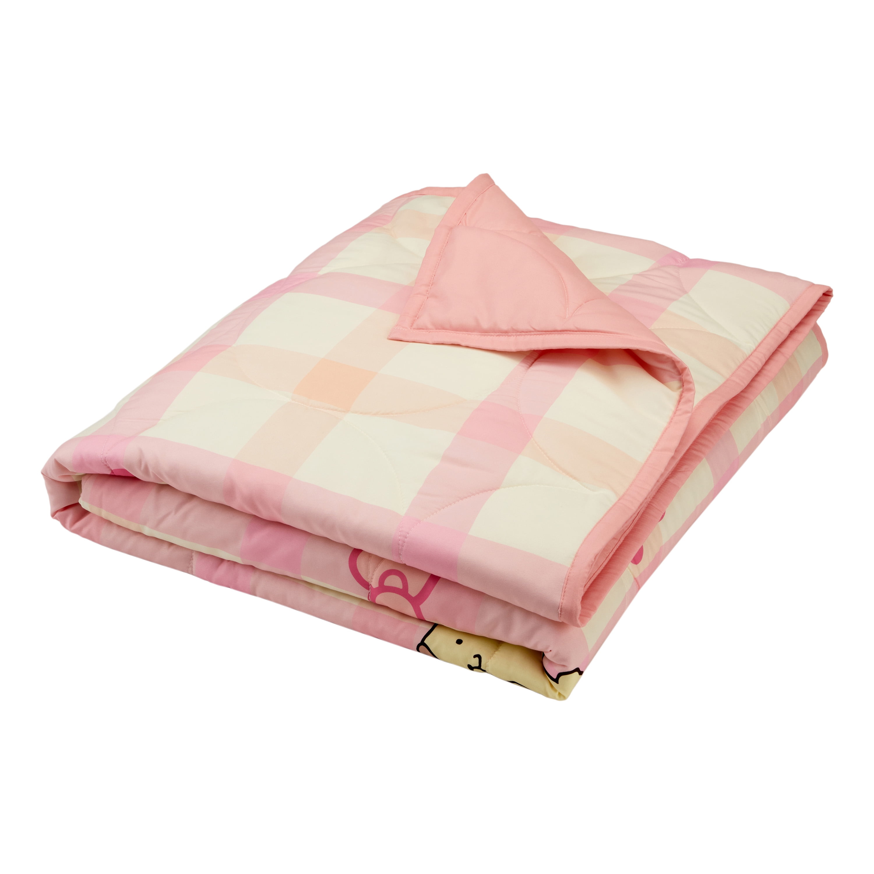 Hello Kitty and Friends Pink Plaid Quilt and Sham Set, Queen, Sanrio