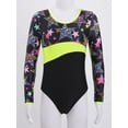 thumbnail image 2 of YONGHS Kids Gymnastics Leotards One Piece Long Sleeves Ballet Dance Bodysuit Athletic Dancewear Black 4, 2 of 7