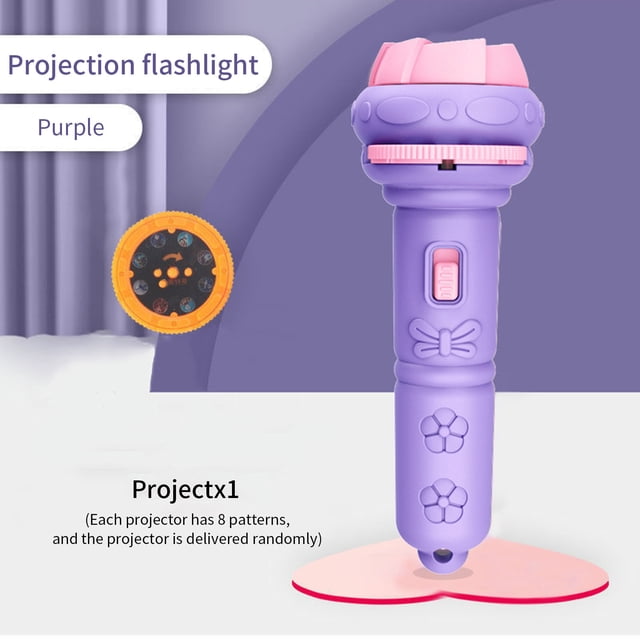 EGNMCR Kids Flashlights WithProjectors 24 Patterns For Kids Dinosaur Flashlight Slide Projector Boys Girls Toy Vehicle Fruit For Kids Toddler Cognition Bed Kids Flashlights