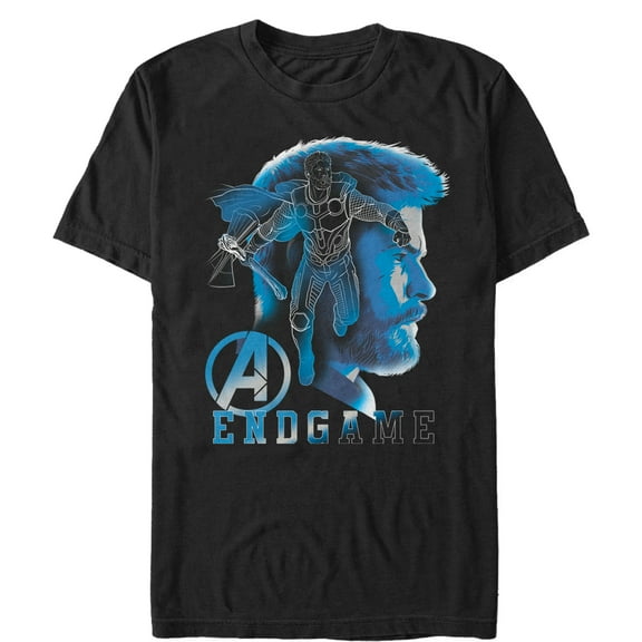 Men's Marvel Avengers: Endgame Thor Profile Graphic Tee Black Medium