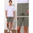 thumbnail image 4 of Unique Bargains Men's Classic Plaid Shorts Flat Front Business Checked Chino Shorts 36 Dark Brown, 4 of 6