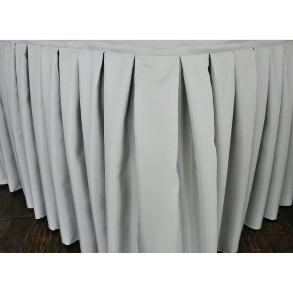 Wedding Linens Inc. 6ft Polyester Table Skirt for Rectangle or Round Tables, for Home Decor Wedding Birthday-Silver/Gray
