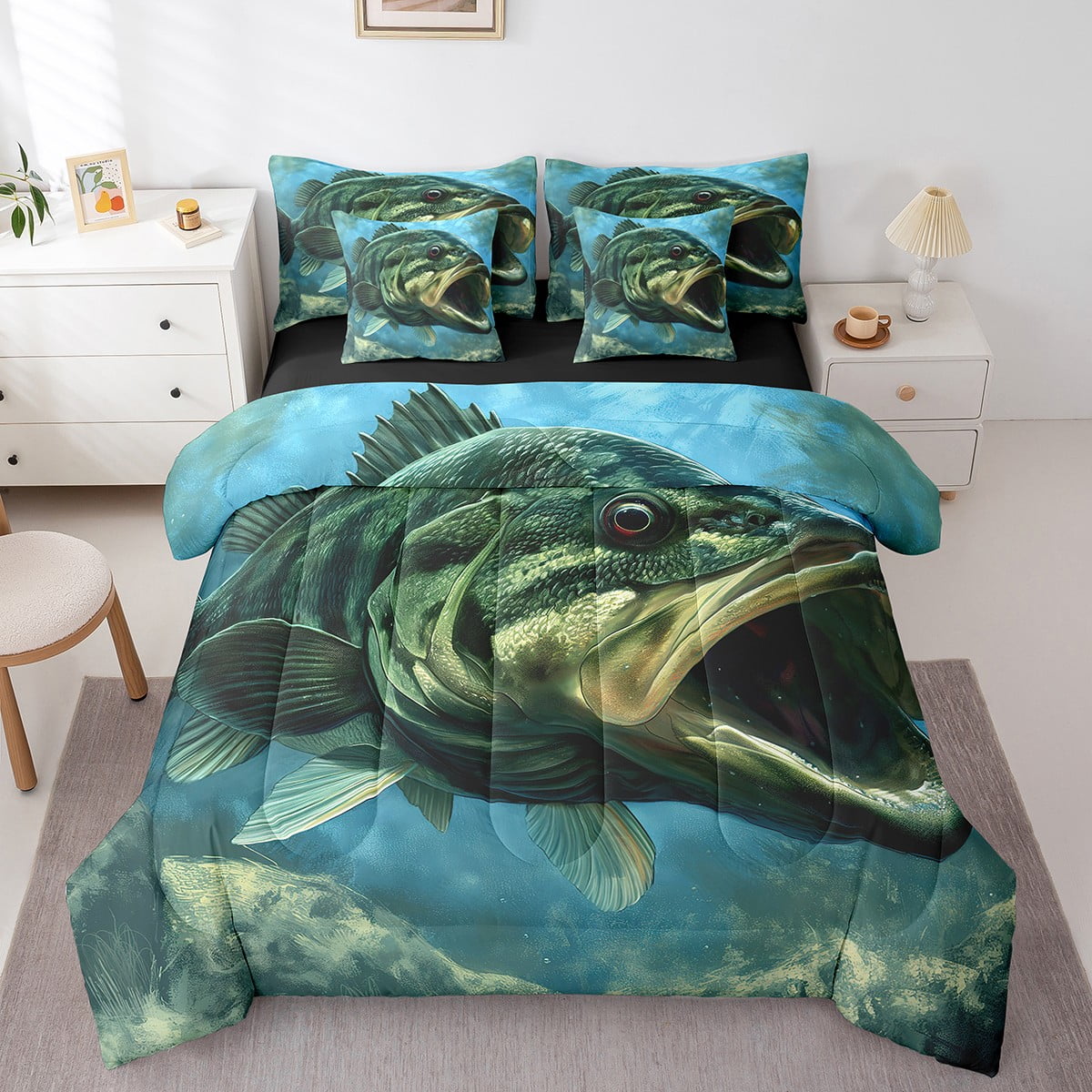 YST Ensemble de Couette Chasse et Pêche, 7 Pcs, Grand, Animal Océan