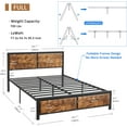 thumbnail image 3 of VECELO 3-Piece Bedroom Set, Full Platform Bed Frame with Wood Headboard, Nightstand Set of 2 with 1-Drawer and Open Storage Space, Brown, 3 of 7