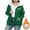 A_ Green, variant on Fleece Jacket Women Warm Winter Zip Up Hoodie Thermal Lined Hooded Sweatshirt Letter Print Oversized Thick Hoodies with Pockets Navy XXL