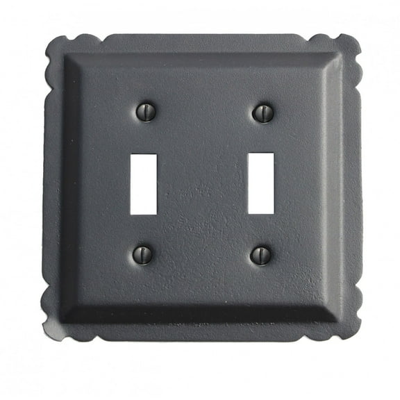 Switch Plate Black Steel Double Toggle 5.25" Antique Wall Plate Renovator's Supply