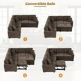 thumbnail image 3 of Modular Couch, 82.6" Modular Sectional Sofa with Wheels, USB Ports, Power Sockets, L-shape Sectional sofa for Living Room Apartment Office, Brown, 3 of 7