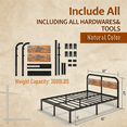 thumbnail image 2 of Apextella 14 in Queen Metal Platform Bed Frame with Natural Wood Headboard, No Box Spring Needed, Underbed Storage, 2 of 8