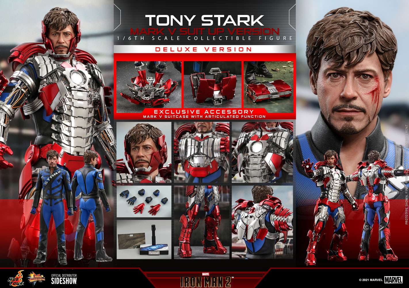 Marvel Movie Masterpiece Diecast Iron Man Mark V Collectible Figure (Deluxe Version)