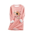 thumbnail image 2 of Aimik Women's Winter Fleece Lined Tunic Sweatshirt Heart Graphic Printed Tunic Tops Long Sleeve Crew Neck Lamb Wool Warm Base Top, 2 of 3
