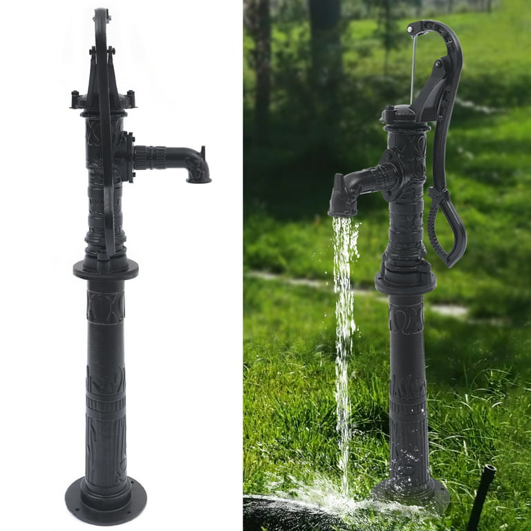 VEVOR Antique Hand Water Pump 14.6 x 5.9 x 25.6 inch Pitcher Pump w/Handle Cast Iron Well Pump w/ Pre-Set 0.5 Holes for Easy Installation Old Fashion