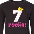 thumbnail image 4 of Inktastic 7th Birthday 7 Rocks Girls Long Sleeve Youth T-Shirt, 4 of 5