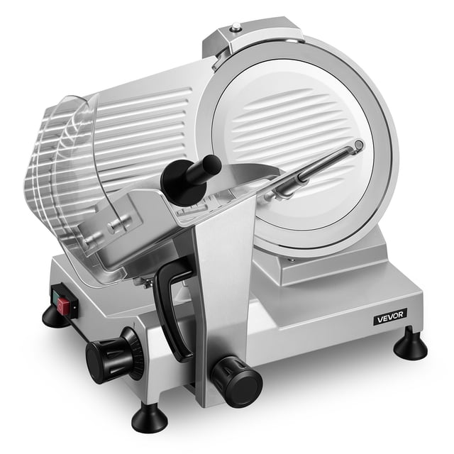 VEVOR Commercial Meat Slicer, 400W Electric Cutter, Removable 12" Carbon Steel Blade and Food Tray, 0-0.59" Adjustable Thickness Food Slicer Machine, ETL Approved