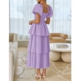 thumbnail image 3 of Vestido ZESICA para mujer 2025, estilo bohemio, midi, morado, talla XL, 3 of 9