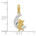 thumbnail image 2 of FJC Finejewelers 10 kt Yellow Gold and Rhodium Polished Moon with Angel Charm 17 x 11 mm, 2 of 6