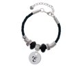 thumbnail image 2 of Delight Jewelry Silvertone Large Script Letter - E - 3/4'' Disc - Granddaughter Celtic Knot Leather Bead Bracelet, 7"+2" Extender, 2 of 4