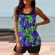 thumbnail image 4 of Trajes de baño tankini para mujer Trajes de baño de dos piezas con espalda de tiras y estampado conservador para mujer Traje de baño de dos piezas para mujer, 4 of 6