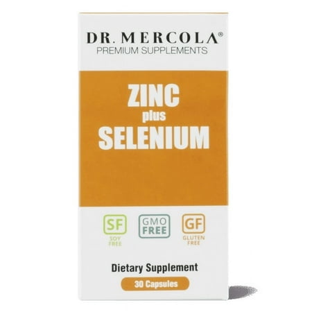 Dr. Mercola Zinc Plus Selenium, 30 Servings (30 Capsules), Dietary Supplement, Supports Immune Health, Non GMO, NSF Certified