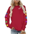 thumbnail image 4 of Women Long Sleeve Pullover Tops Lights Print Christmas Shirt Casual Winter Xmas Graphic Sweater Outfit, 4 of 8