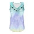 thumbnail image 6 of Womens Tank Top $4.98 Plus Size Clearance Sleeveless Gradient Ruffles V-neck Casual Shirt Mint Green M, 6 of 6