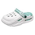 thumbnail image 3 of Rokment Chunky Platform Clogs for Women Men with Back Strap Hollow Breathable EVA Slip on Slide Sandals Cute Non-Slip Waterproof Outdoor Beach Pool Casual Garden Shoes White Size 7, 3 of 5