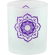 Votive Candle Holder - Frosted Glass With Lotus Design Votive Candle Holder