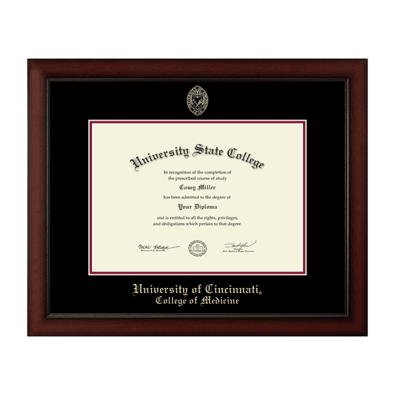 Framerly - UC Medicine Diploma Frame with Black and Crimson Mat