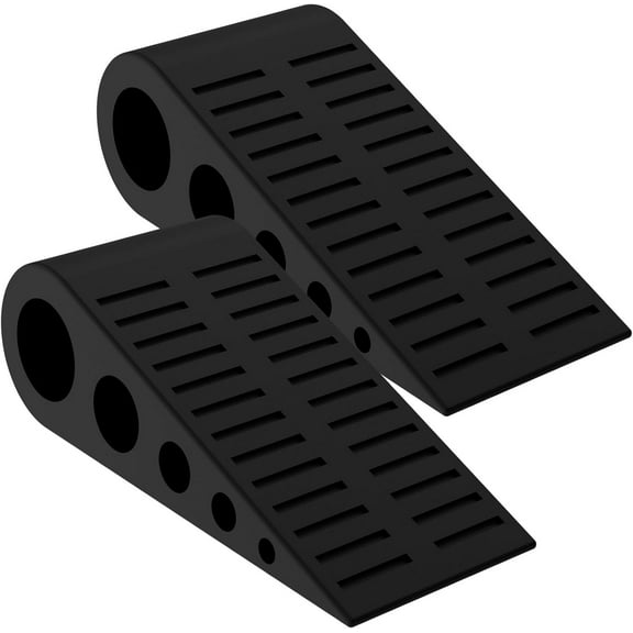 1.9 Inches Heavy Duty Door Stopper, 2 Pack Rubber Door Stop, Door Stoppers for Bottom of Door, Large Door Stopper Wedge for Home Office School (Black)