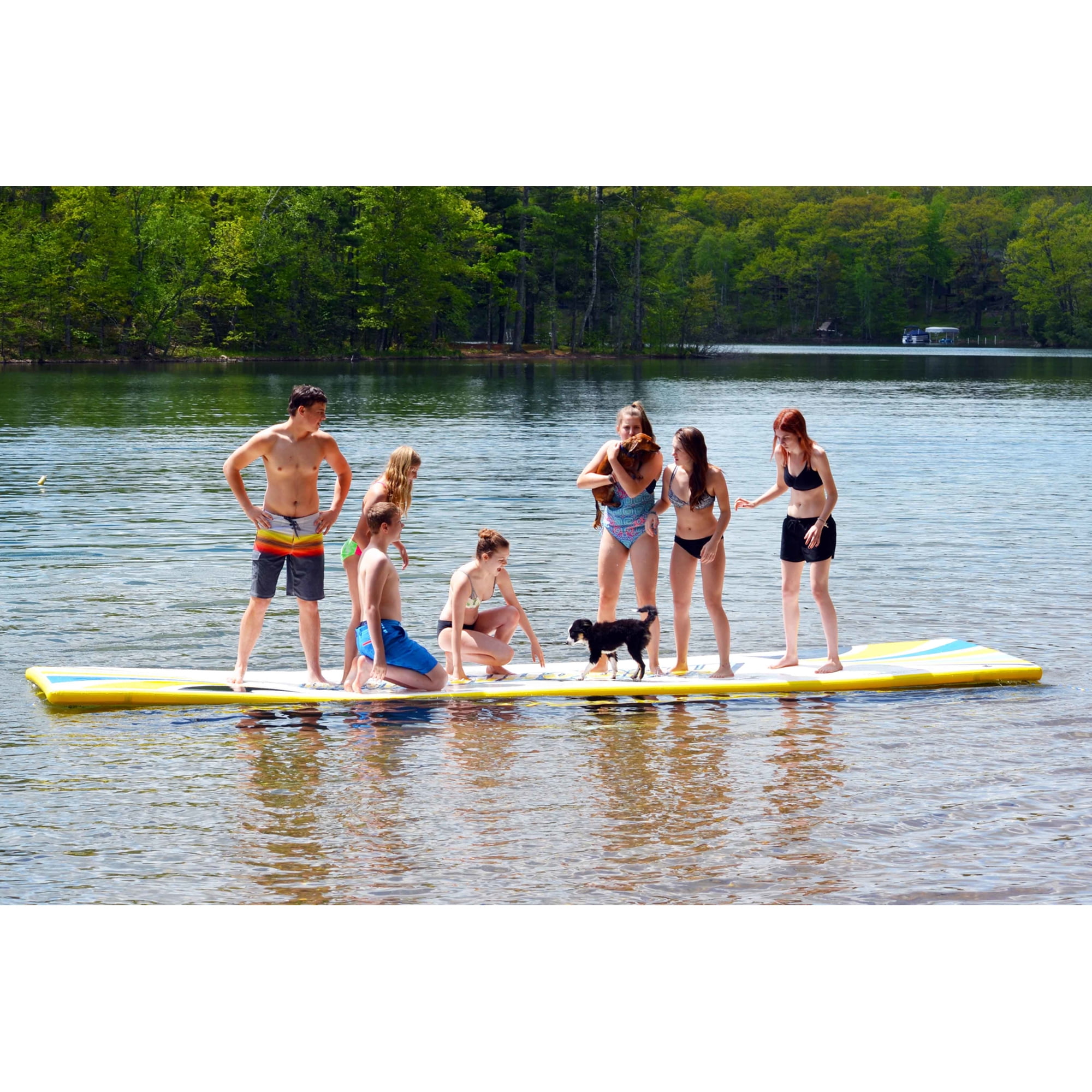 RAVE Sports Whoosh 20 Foot Inflatable Floating Water Mat with Air Pump