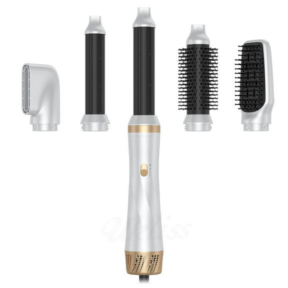 Professional Air Styler & Hair Dryer Set for Salon Blowouts, 5-in-1 High-Speed Ionic Styler with Auto-Wrap Barrels & Smoothing Brush, No Heat Damage