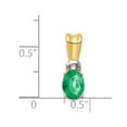 thumbnail image 4 of Real 14kt With Rhodium Diamond and Oval Emerald Pendant; for Adults and Teens; for Women and Men, 4 of 4