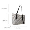 thumbnail image 4 of Bolso de mano con entramado de diamantes para mujer, bolso de invierno de ocio para niñas de color metálico (blanco), 4 of 8