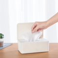 thumbnail image 3 of Caja de pañuelos de plástico para el hogar, cubierta a prueba de polvo, sello de escritorio, decoración de oficina, caja de pañuelos húmedos, 1 ud., 3 of 4
