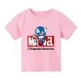 thumbnail image 4 of Nueva camiseta de verano con estampado de dibujos animados para niños y niñas, de algodón, de manga corta, a la moda, para verano, 4 of 5